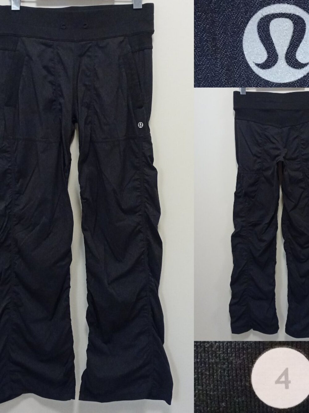 Lululemon Studio Pant II Black Front Pockets Women's Swift Coolmax Size 4 XS